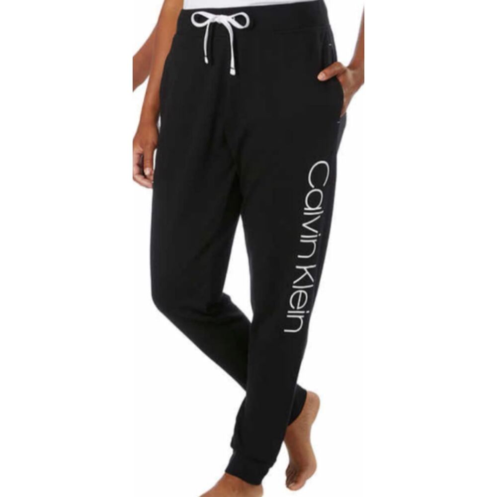 Calvin Klein Black Jogger Pants Logo Stretchable Lace Waist Men's Size XS